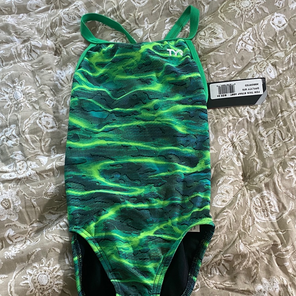 TYR Kids Vibrant Green One Piece Swimsuit